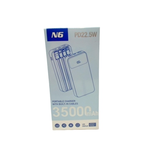 Powerbank 35,000mAh N6 w/ Built in Cables