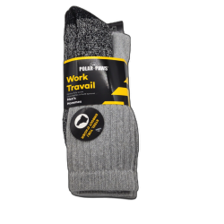 Work Socks 2pk. Men's Ash/black Polar Paws
