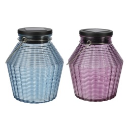 Solar Light Glass Jar Blue / Pink Moonrays