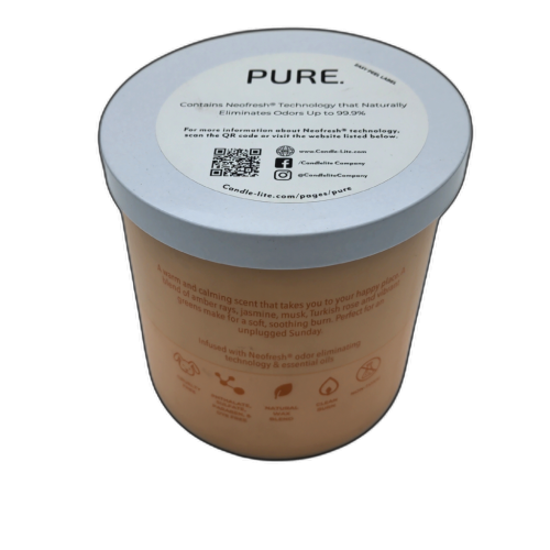 Jar Candle 16oz. Soft Amber + Geranium Flower Pure