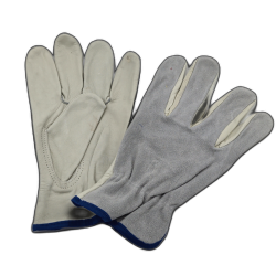 Leather Drivers Glove XL Natural/Blue