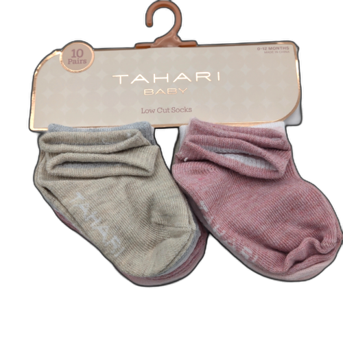 Baby Socks Girls 10pk. Pink & White Low Cut Tahari