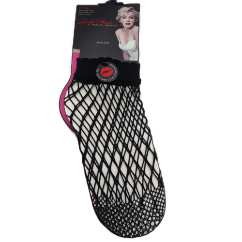 Ladies Lace Socks 2pk. Purple Anklets Size 9-11 Mariyln Monroe