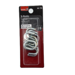 S-hooks #7 X 1-1/2 6pk. Zinc Plated Bulldog"