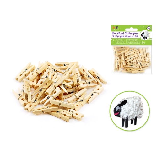Craftwood: Mini Clothespins Natura 1 3/16  40pk.