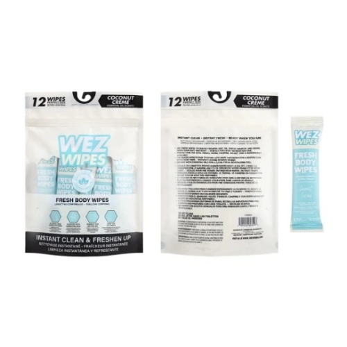 Body Wipes Coconut Creme 12pcs Wez Wipes