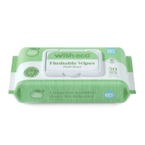 Flushable Wipes 50ct Fresh Scent Wish