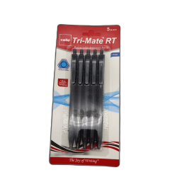 Retractable Ballpoint Pens 5pk. Black 1.00mm Tri-mate Rt