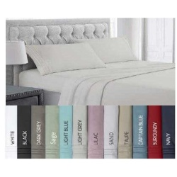 9900 Queen Sheet Set 4pc Solid Ass't Colours