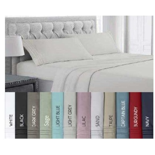 9900 Twin Sheet Set 4pc Solid Ass't Colours