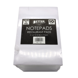 Restaurant Notepads 4 x 6" 100 Sheets 10pk. Better Office Products (break up $0.69ea.)"