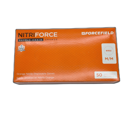Nitrile Gloves Disposable Medium 50pk 6mm Thickness Nitriforce Forcefield