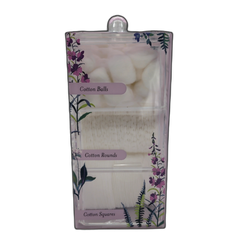 Cotton Ball, Rounds & Squares In Acrylic Contrainer Laura Ashley