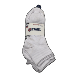 Socks Men's 10pk. Flat Quarters White K-swiss Size 6-12