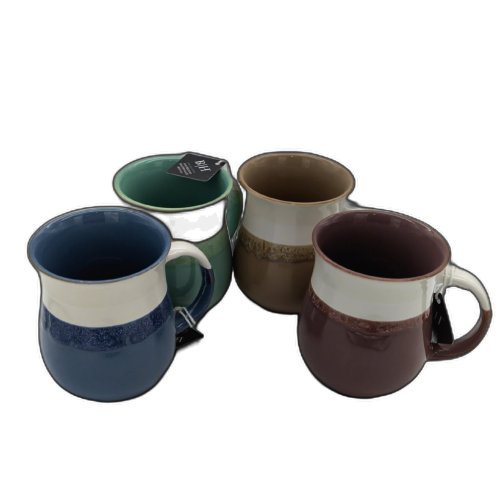 Tri Color Reactive Glaze Mug 18oz. Ass't Colours