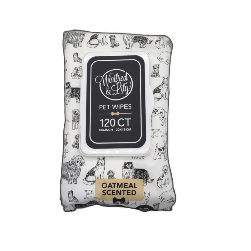Pet Wipes Oatmeal Scented 8 X 6