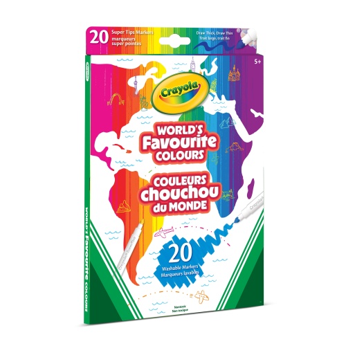 Washable Markers World's Favourite Colours 20pk.