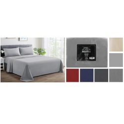 6900 King Sheet Set 4pc Solid Ass't Colours