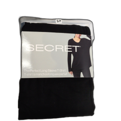 Ladies Long Sleeve T Shirt Black Assorted Sizes Secret